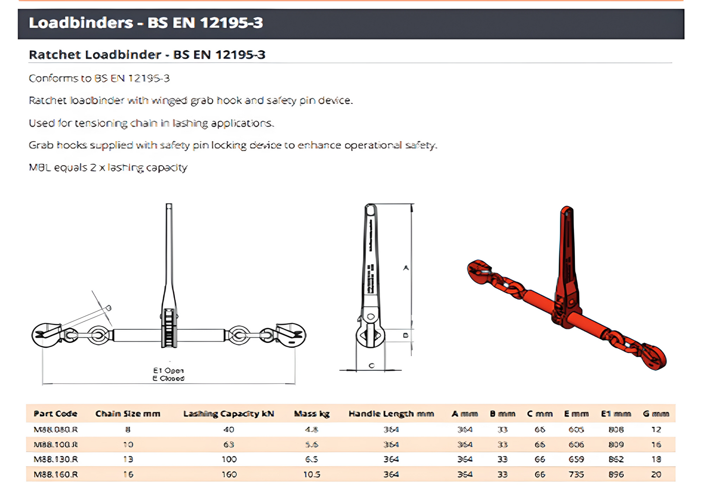 Ratchet Load Binder