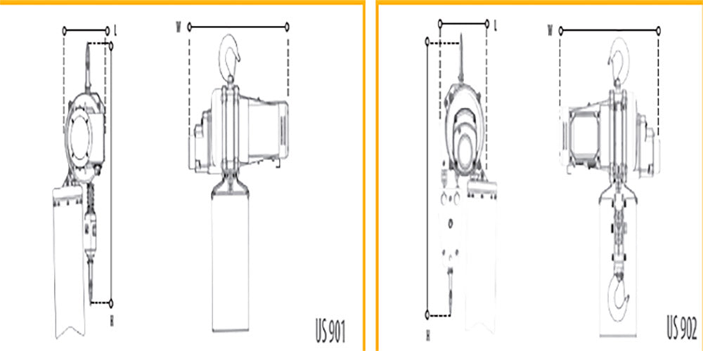 1T X 9M ELECTRIC HOIST 110V SPEED 2.5/MIN FALL 2  MODEL US920