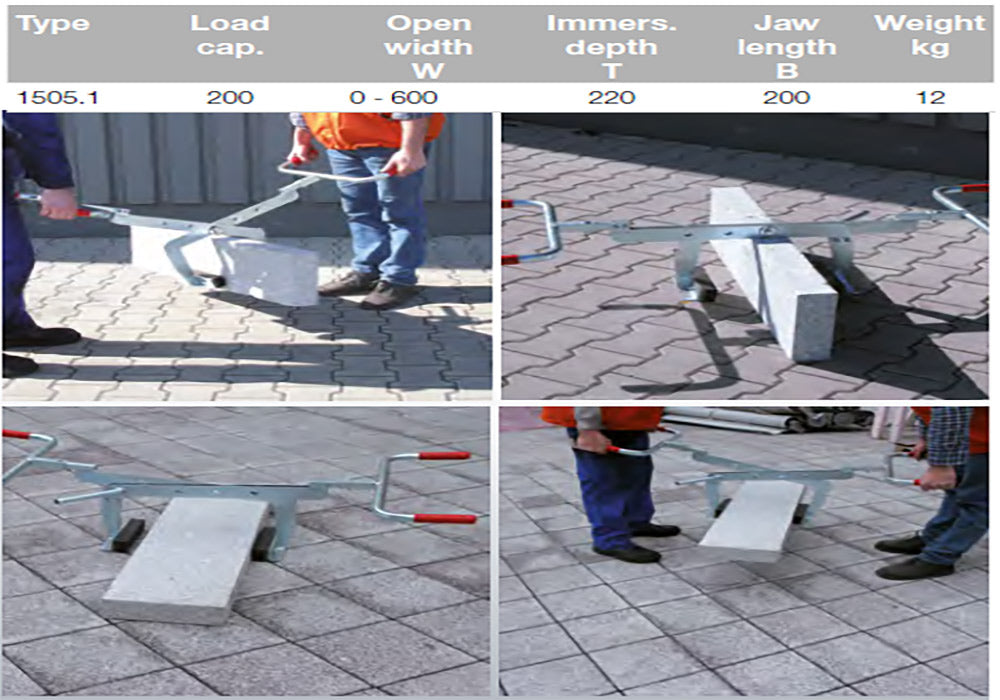 KERB LIFTER MANUAL ONLY 0-600MM SWL 200KGS 1505.1