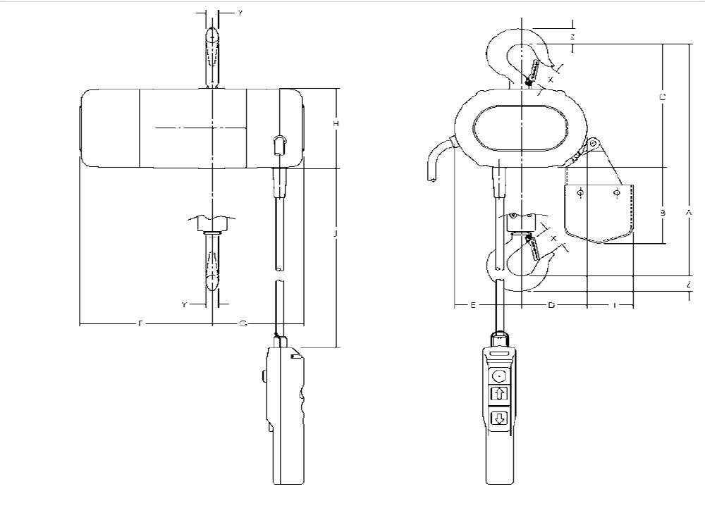 0.25T/ 0.125T  ELECTRIC HOIST CPS YALE 4M DROP HOIST SPEED 2M/MIN2M/MIN