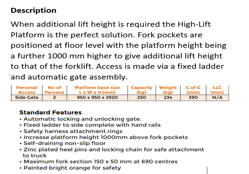 Man Basket (High Lift Access)