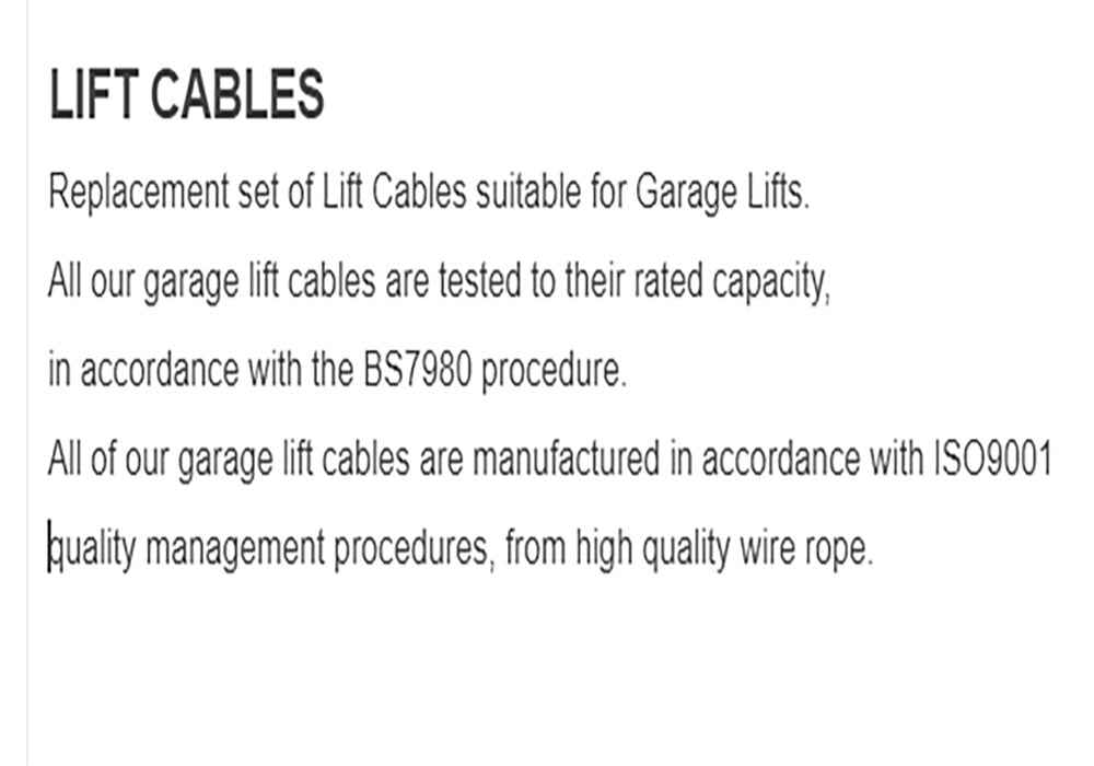 DUNLOP DL4 CABLE ASSEMBLY LIFT ROPES SET OF 2