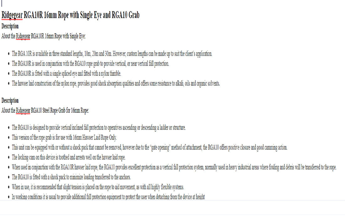 Fall Arrest Rope Lanyard