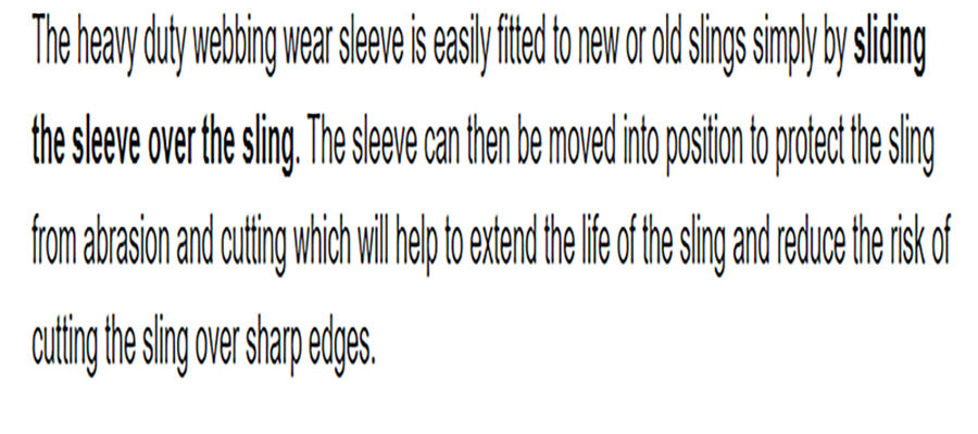 Webbing wear sleeve for Webbing or Round slings.