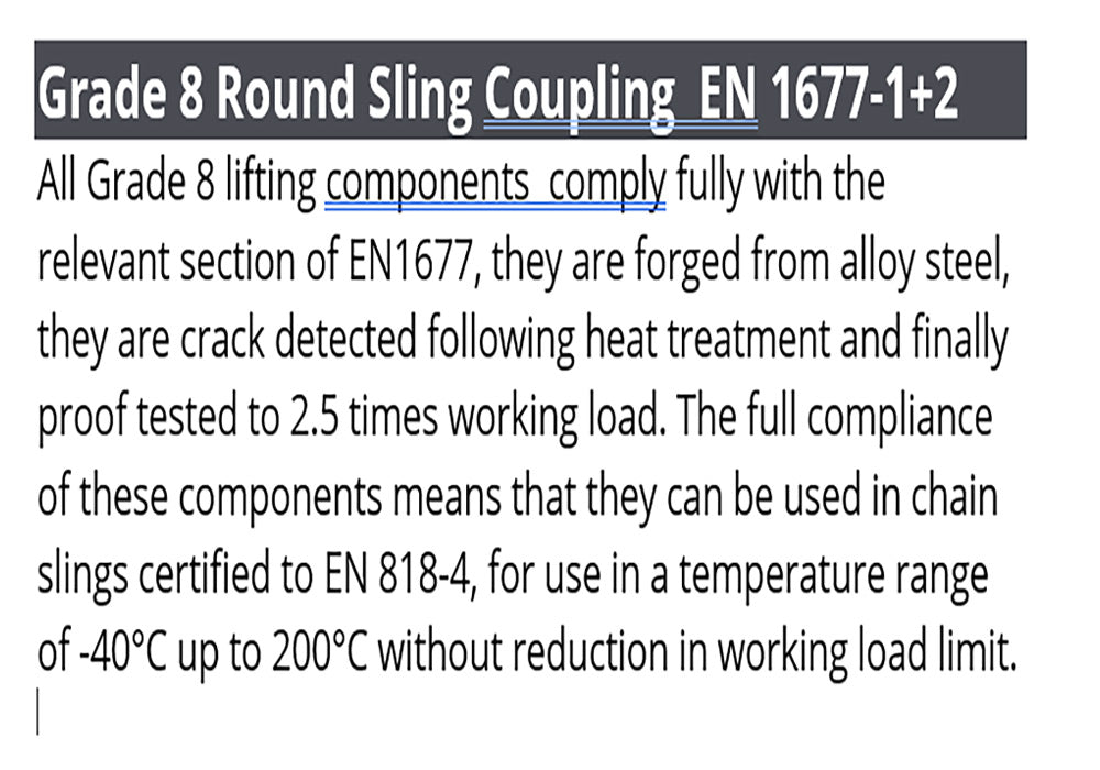Web Sling Connector Grade 8