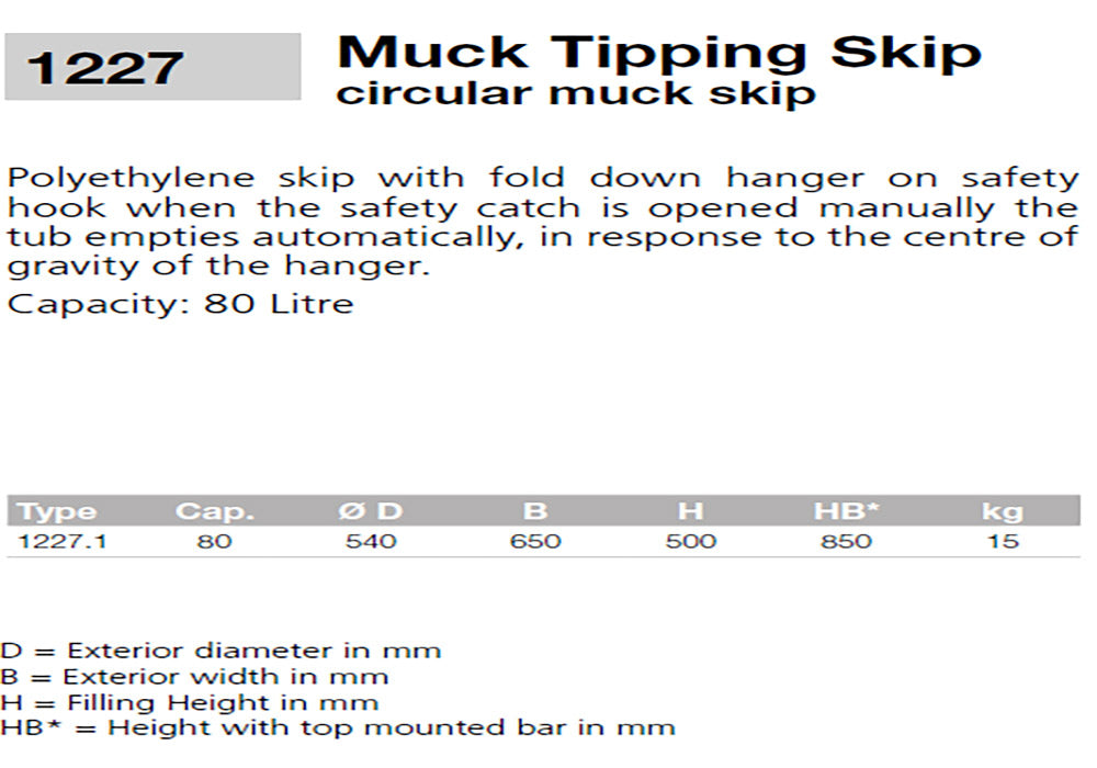 MUCK TIPPING SKIP BUCKET 80 LTR