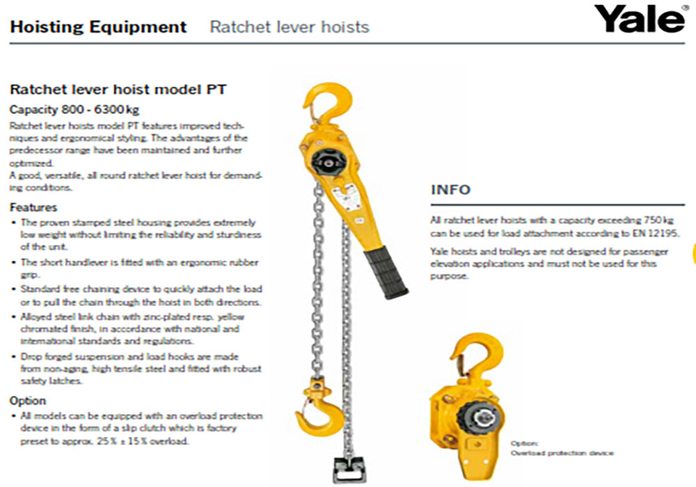 Lever Hoist Yale PT C & C Lifting Ltd