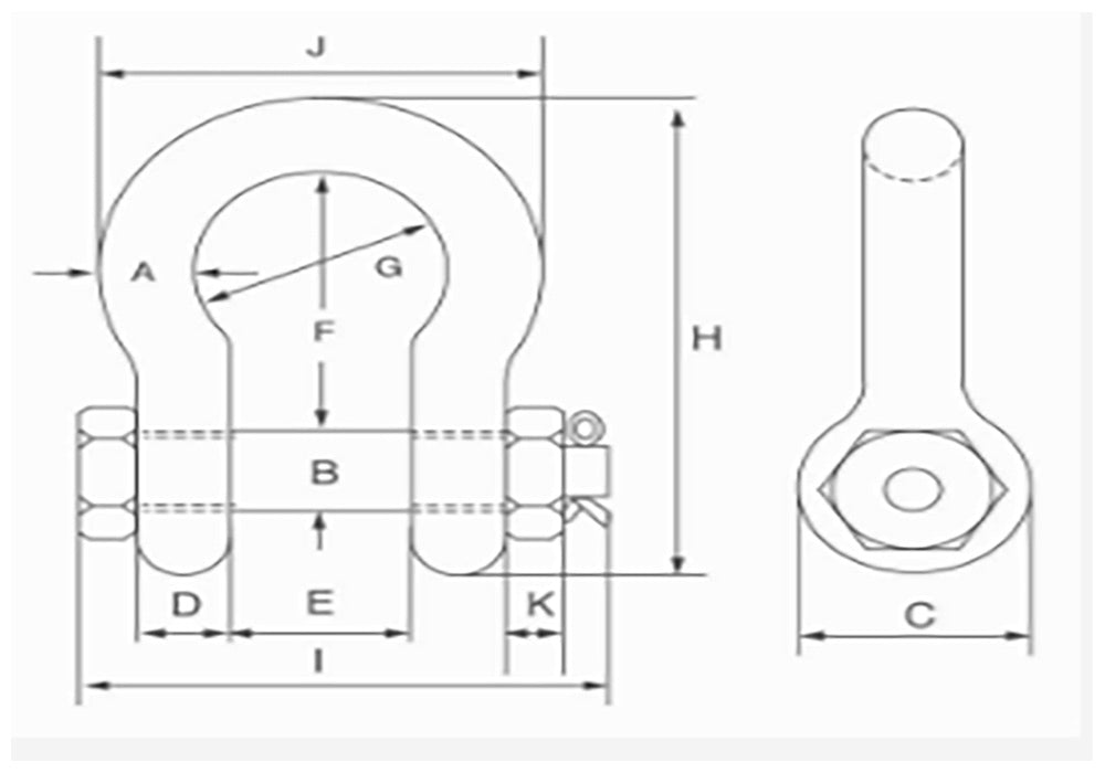 Green Safety Pin Bow Shackle