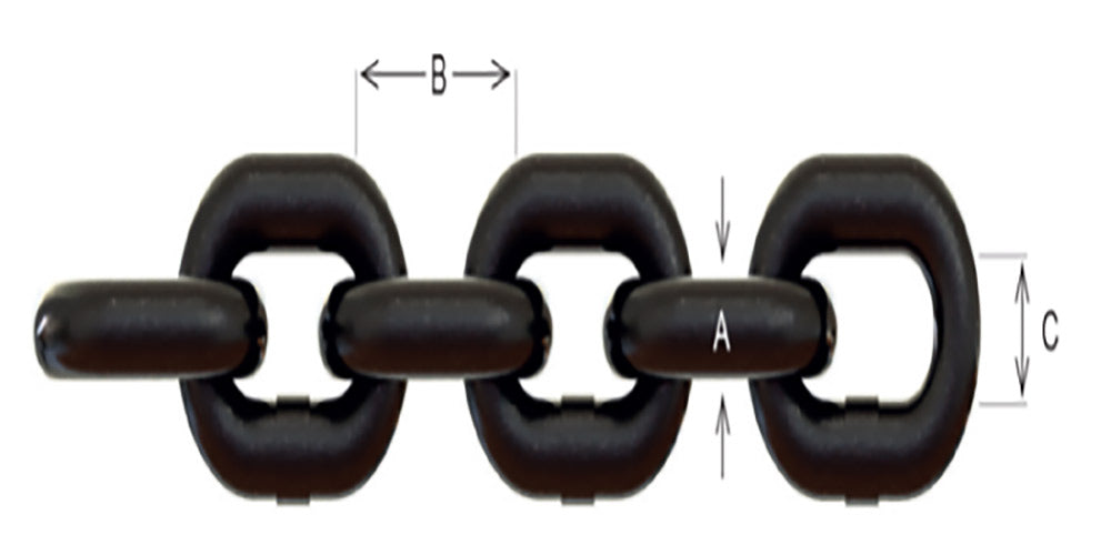 Calibrated 6mm x 18.5mm x 8mm Gr.4 Short Link Galvanised chain ISO1461