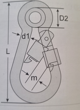 6MM DIA STAINLESS CARBINE HOOK WITH SCREW NUT AND EYELET