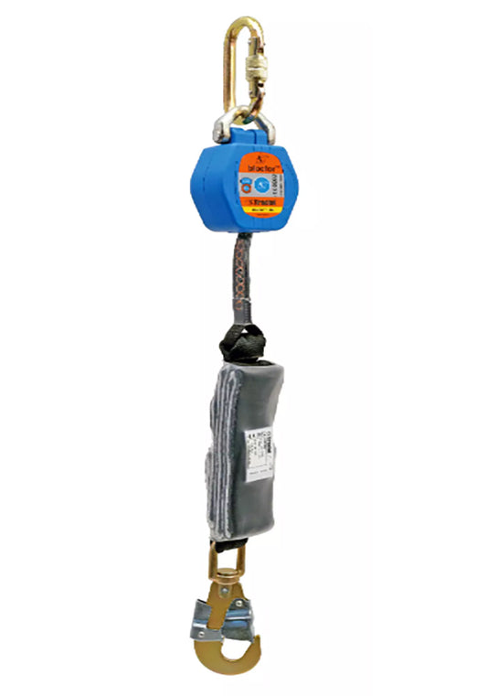 RETRACTABLE LANYARD LIGHT C/W KARABINER AND HOOK 1.8M  BLOCFOR B1.8A ESD 150KG M10-4