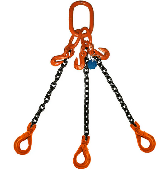 3 Leg Chain Sling C/W Masterlink Shortner And Selflocking Hook Grade 80