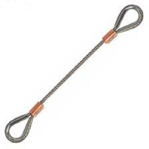 STAINLESS ROPE ASSEMBLY 7 X 19 COMPLETE WITH THIMBLE EYE EACH END