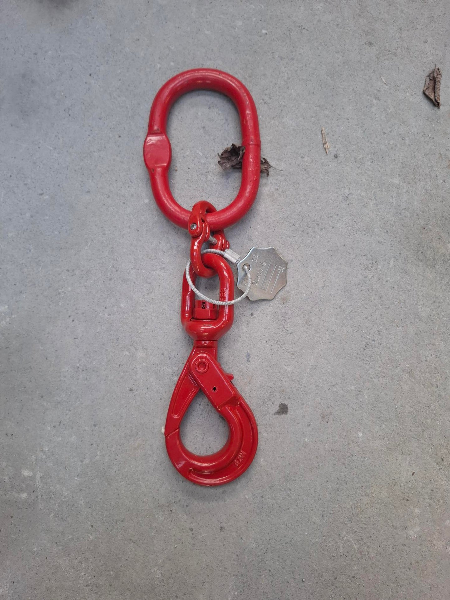 1 LEG CHAIN SLING C/W MASTERLINK CONNECTOR AND SWIVEL SELFLOCKING HOOK GRADE 80