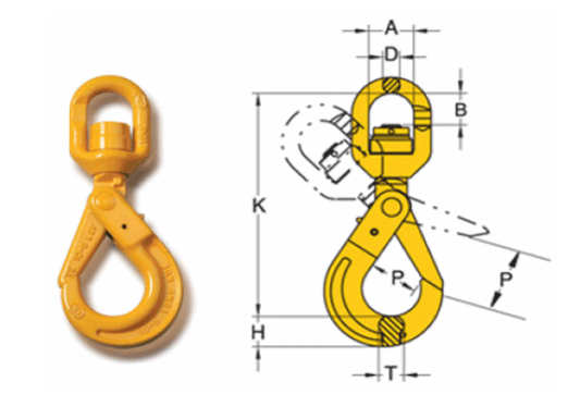 Swivel Eye Self-Locking Hook Grade 8