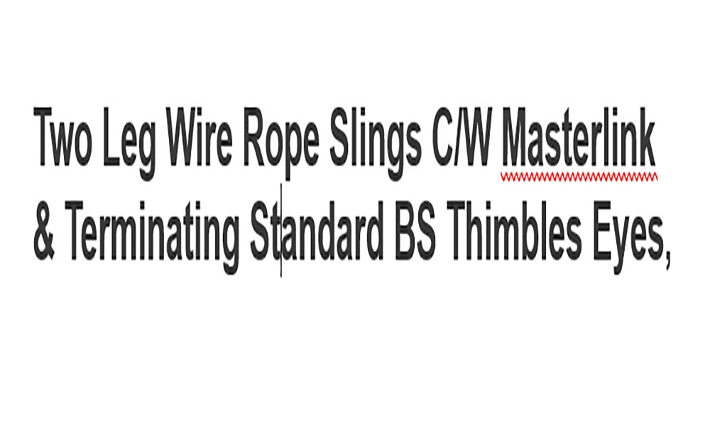 Two Leg Rope 2 LEG ROPE SLING C/W MASTERLINK & THIMBLES 2.5M LONG 6 TONNE – C & C ...