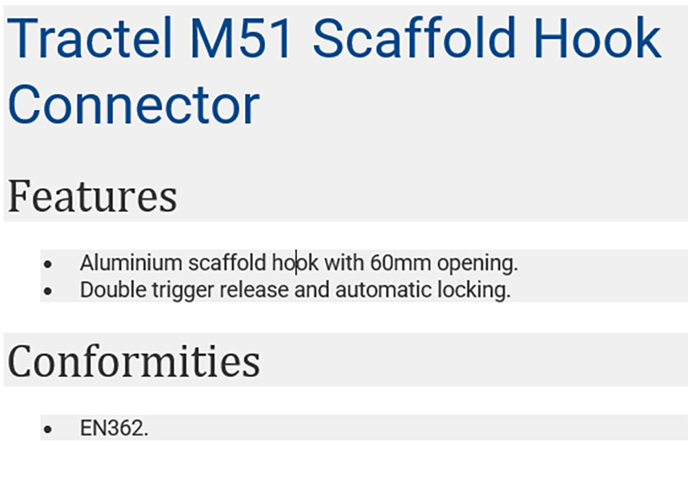 M51T SCAFF HOOK ALU 60MM