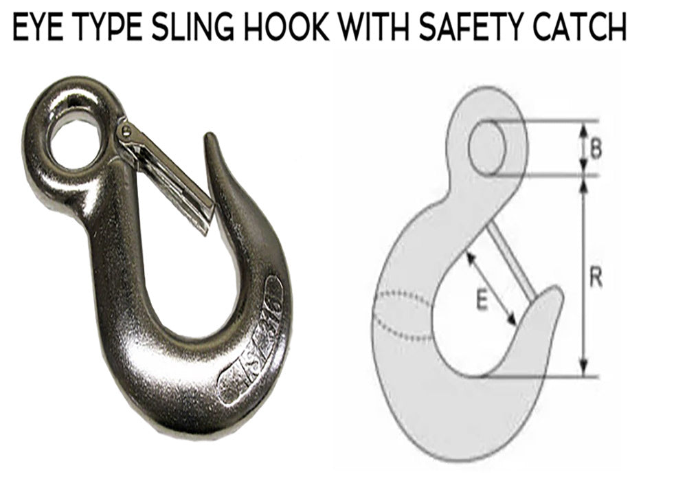 6MM STAINLESS STEEL EYE HOOK SAFETY CATCH