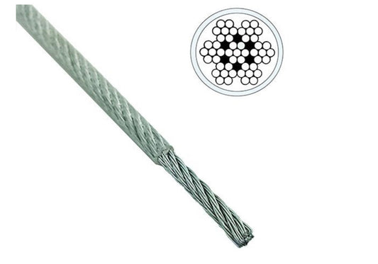 5MM COVERED 6MM PLASTIC COVER CLEAR WIRE ROPE