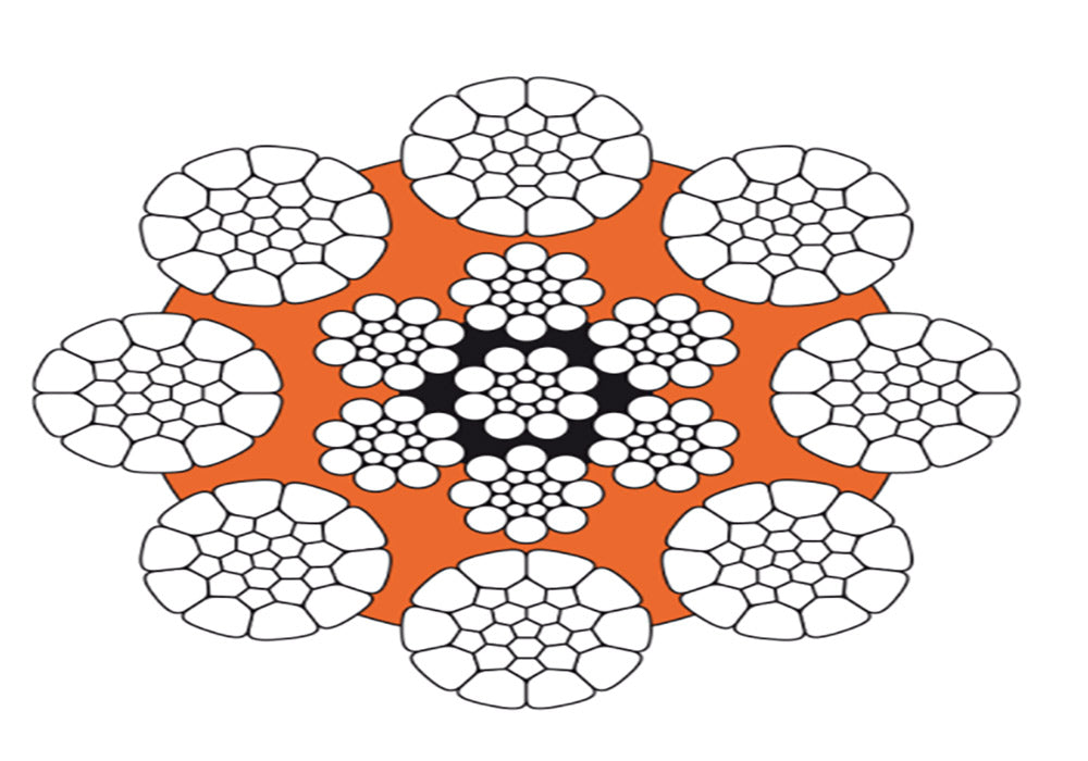 Compacted Wire Rope 8MM DIA 8 STRAND GALV  2160N/MM2 MBL 6.52 TONNE