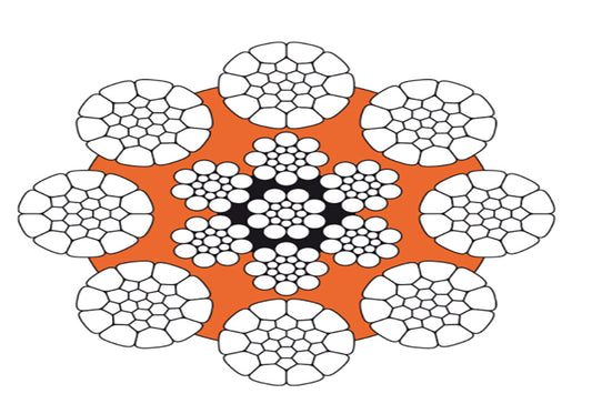 Compacted Wire Rope 8MM DIA 8 STRAND GALV  2160N/MM2 MBL 6.52 TONNE