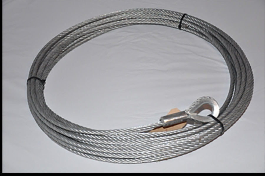 10MM DIA COMPACTED 6X36 IWRC GALVANISED WIRE ROPE SLING 30 METRES C/W THIMBLE ONE END