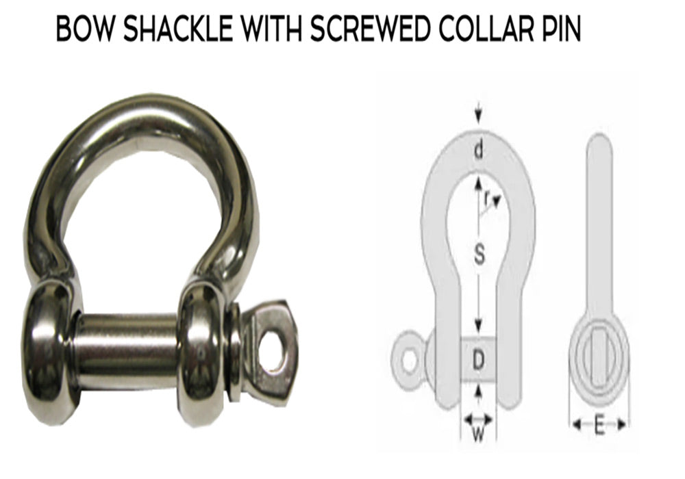 4mm Stainless Steel Bow Screw Pin Shackle
