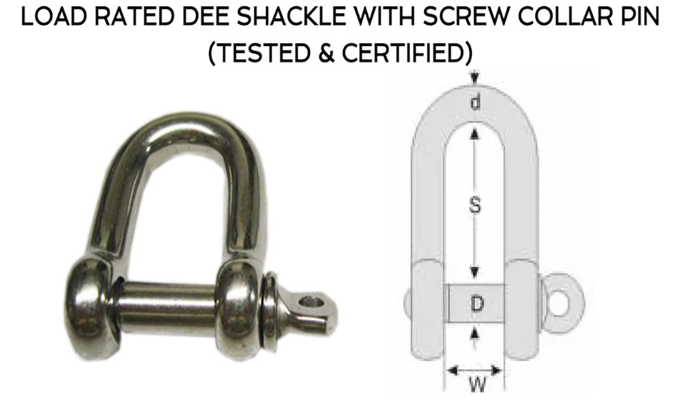 Stainless Steel Screw Pin Dee Shackle – C & C Lifting Ltd