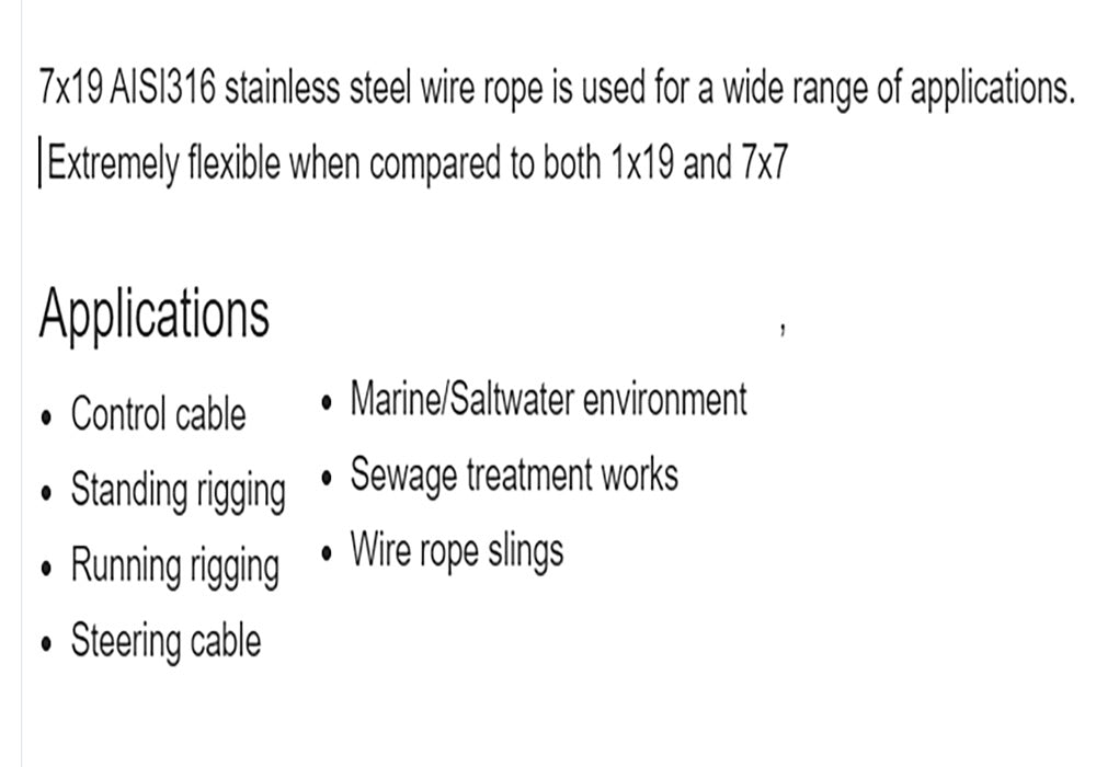 7X19 STAINLESS WIRE ROPE