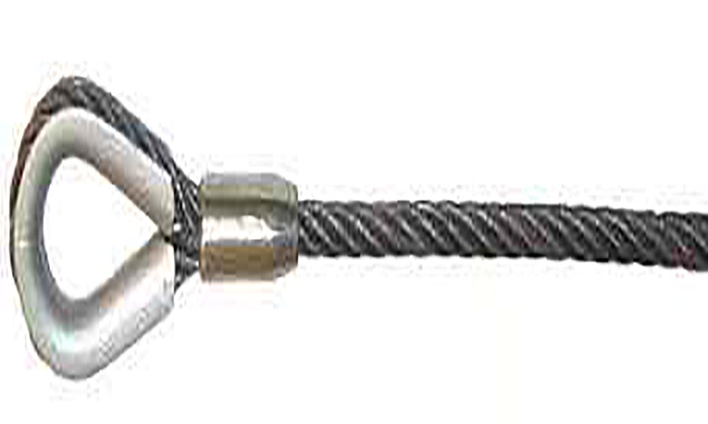 WINCH ROPE GALVANISED 6 X 36 IWRC C/W THIMBLE EYE ONE END OTHER END FUSED